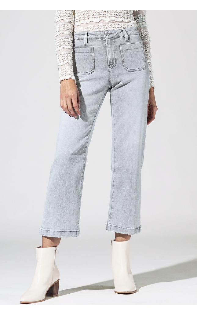 High Rise Cropped Wide Leg With Patch Pockets