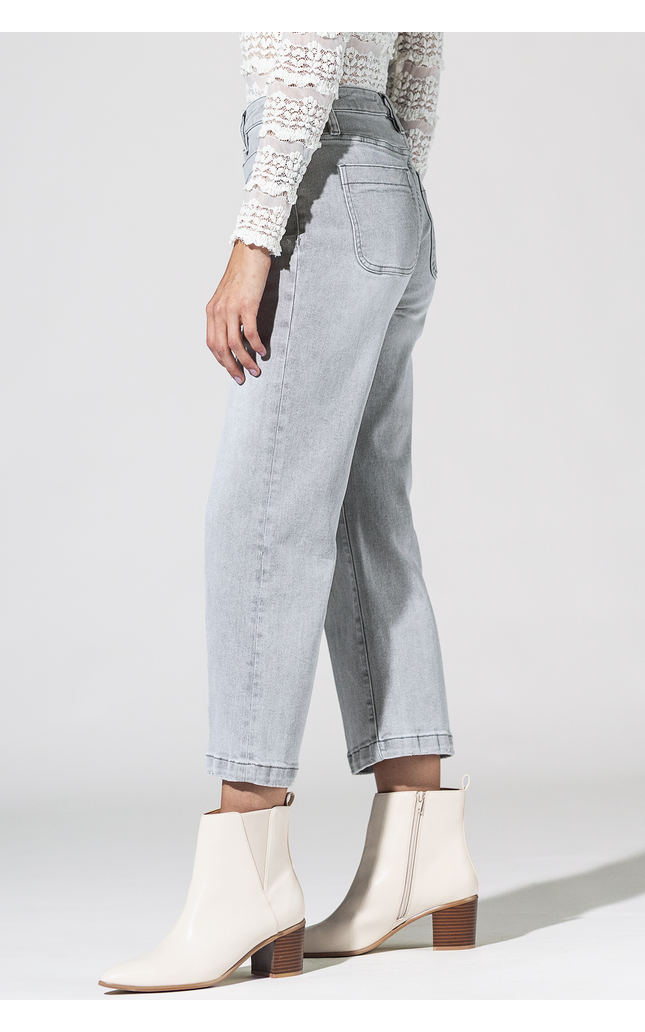 High Rise Cropped Wide Leg With Patch Pockets