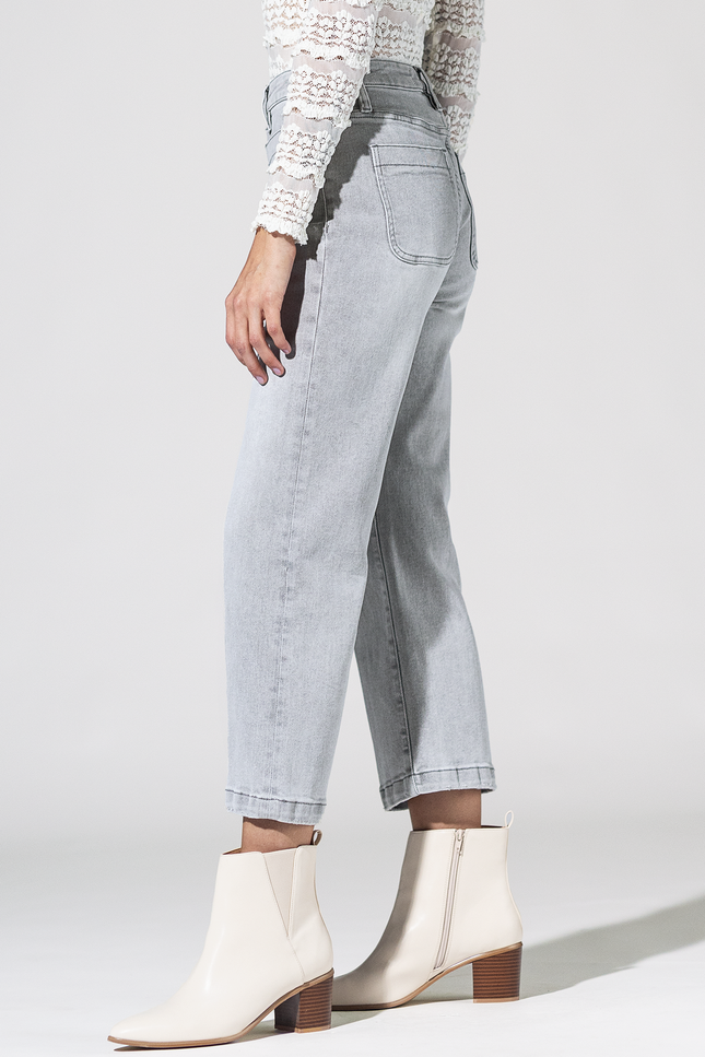 High Rise Cropped Wide Leg With Patch Pocket