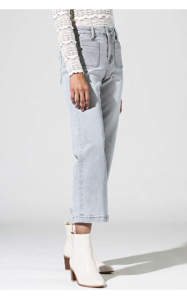 High Rise Cropped Wide Leg With Patch Pockets