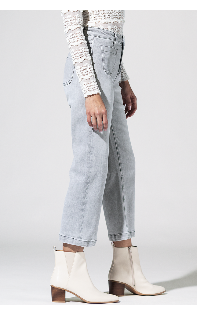 High Rise Cropped Wide Leg With Patch Pockets