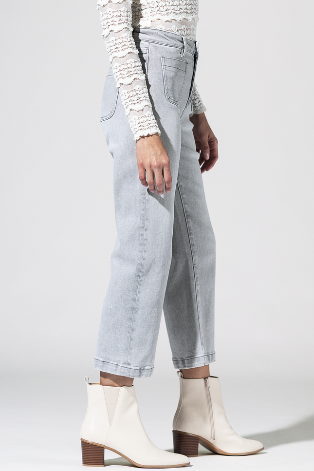 High Rise Cropped Wide Leg With Patch Pocket