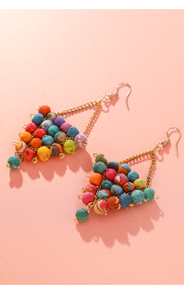 Upcyled Celeste Cascade Earrings