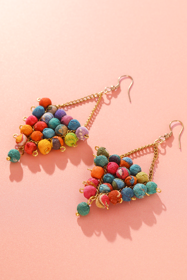 Upcyled Celeste Cascade Earrings