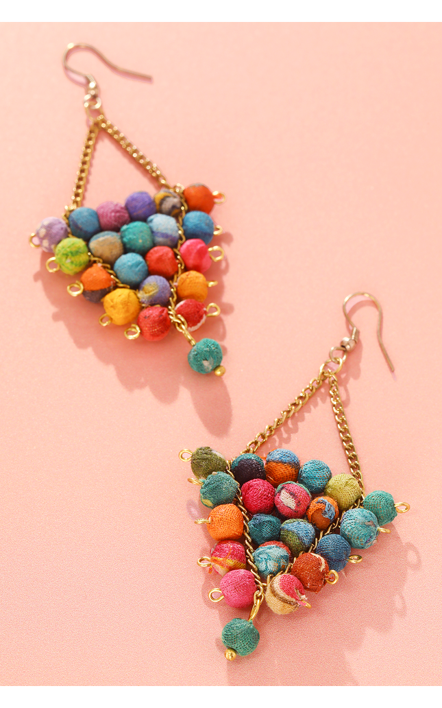 Upcyled Celeste Cascade Earrings