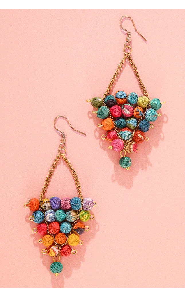 Upcyled Celeste Cascade Earrings