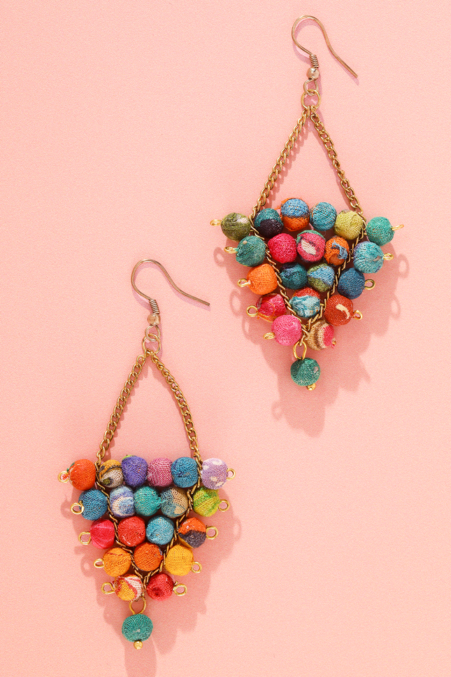 Upcyled Celeste Cascade Earrings