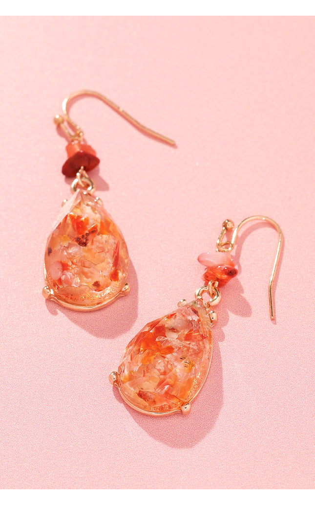 Sunset Blossom Teardrop Earrings