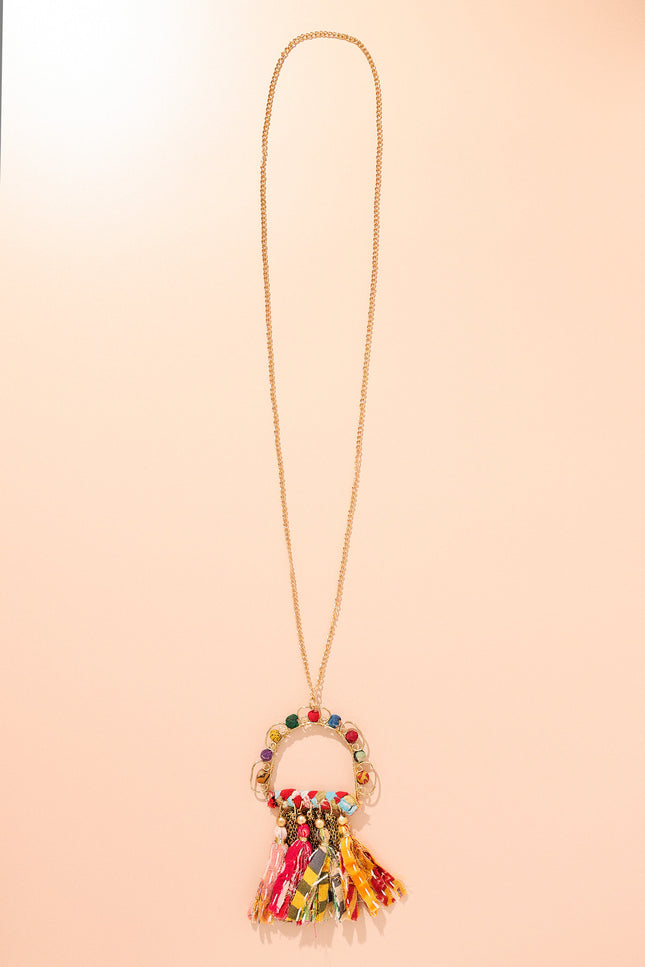 Colorful Arch Tassel Necklace