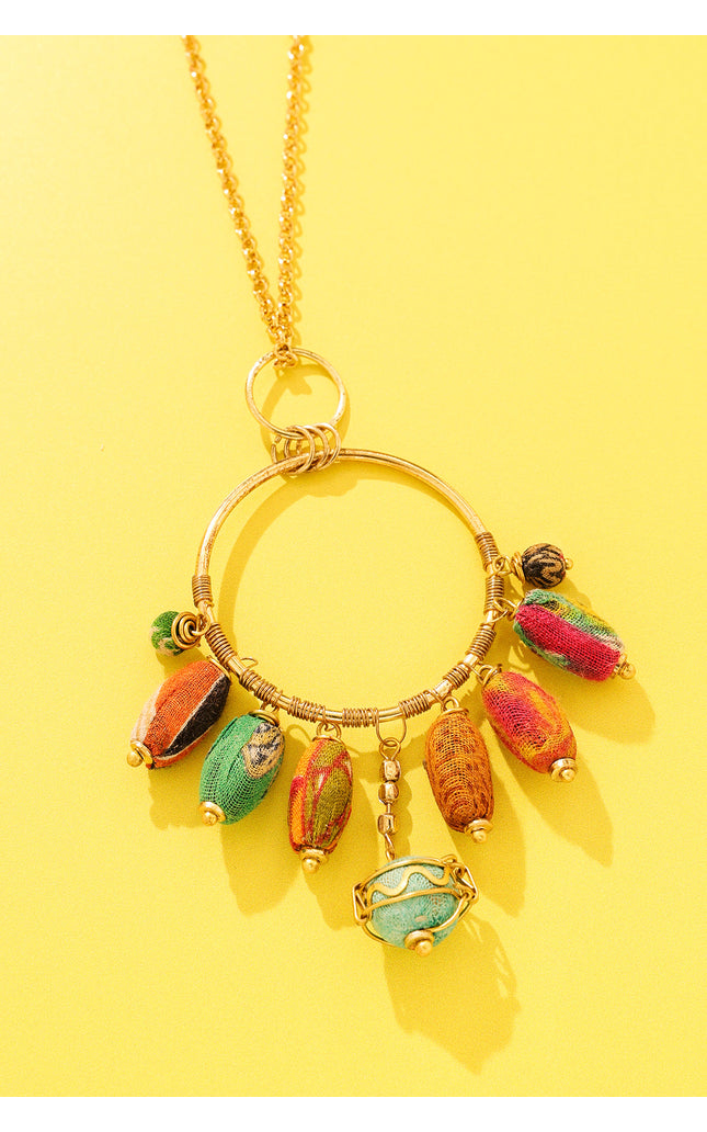 Colorful Ring Pendant Necklace