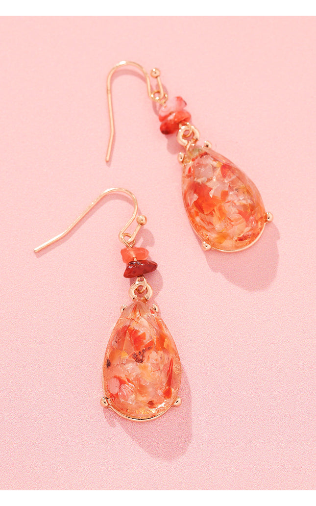 Sunset Blossom Teardrop Earrings