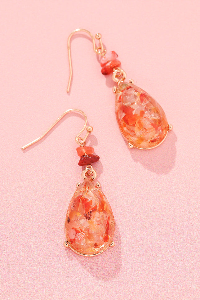 Sunset Blossom Teardrop Earrings