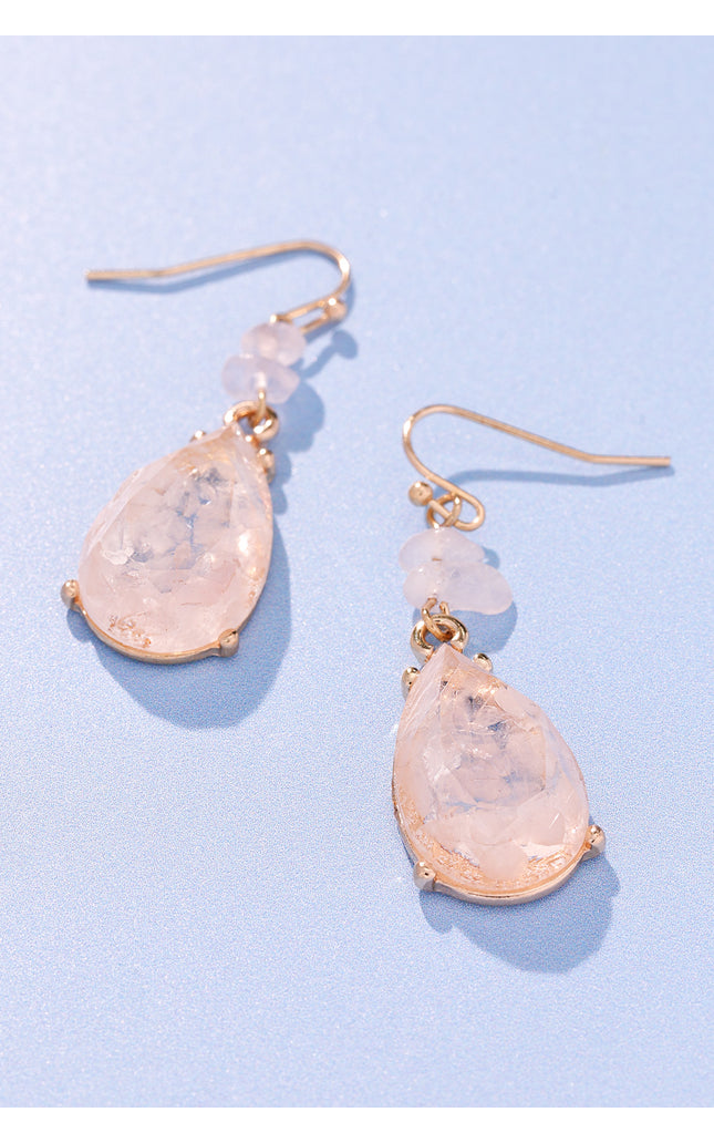 Rose Quartz Teardrop Earrings