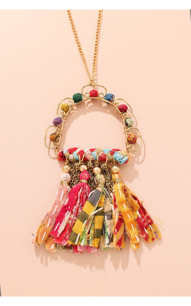 Colorful Arch Tassel Necklace