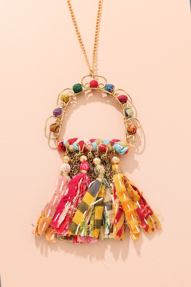 Colorful Arch Tassel Necklace