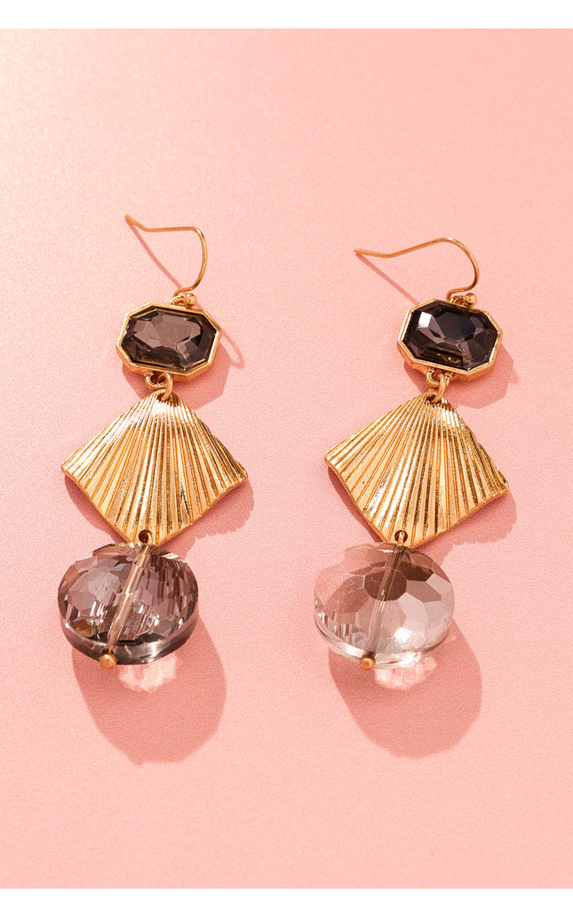 Black and Gold Geometric Earrings