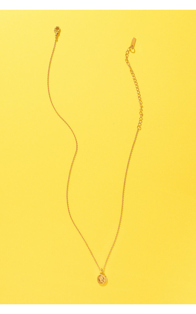 18K Gold Plated Roman Coin Pendant Necklace