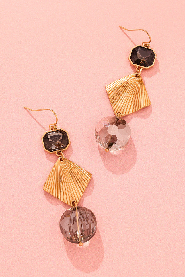 Black and Gold Geometric Earrings