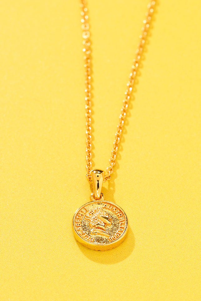 18k gold-plated Roman Coin Pendant Necklace