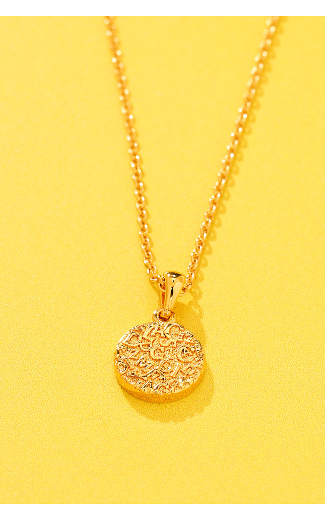 18K Gold Plated Roman Coin Pendant Necklace