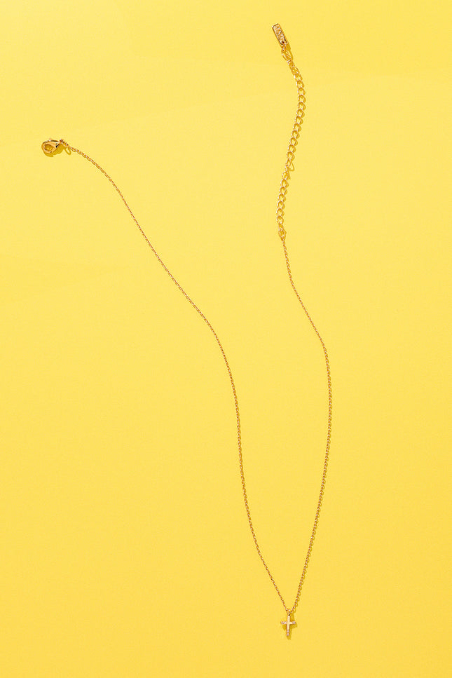 18k gold-plated Mini Cross Pendant Necklace