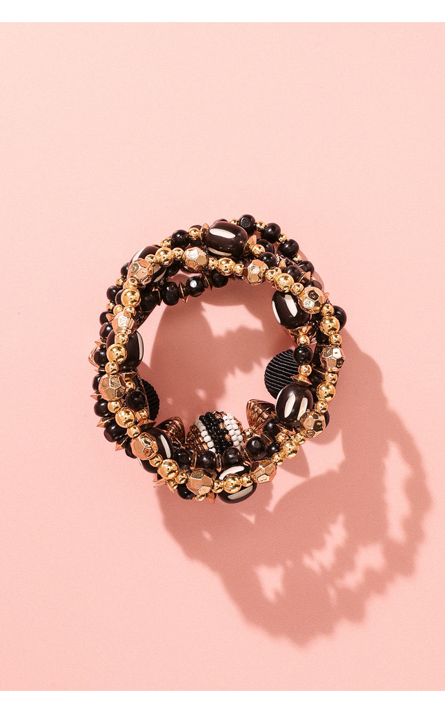 Obsidian Glamour Bracelet Set