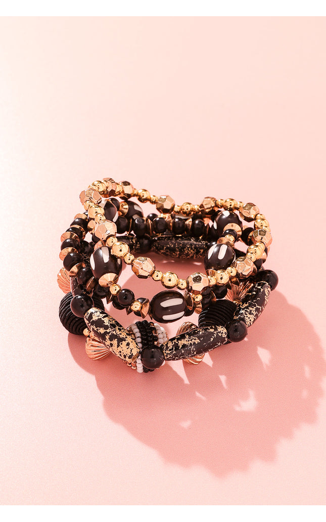 Obsidian Glamour Bracelet Set