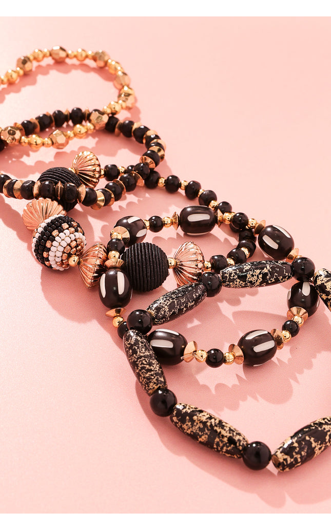 Obsidian Glamour Bracelet Set