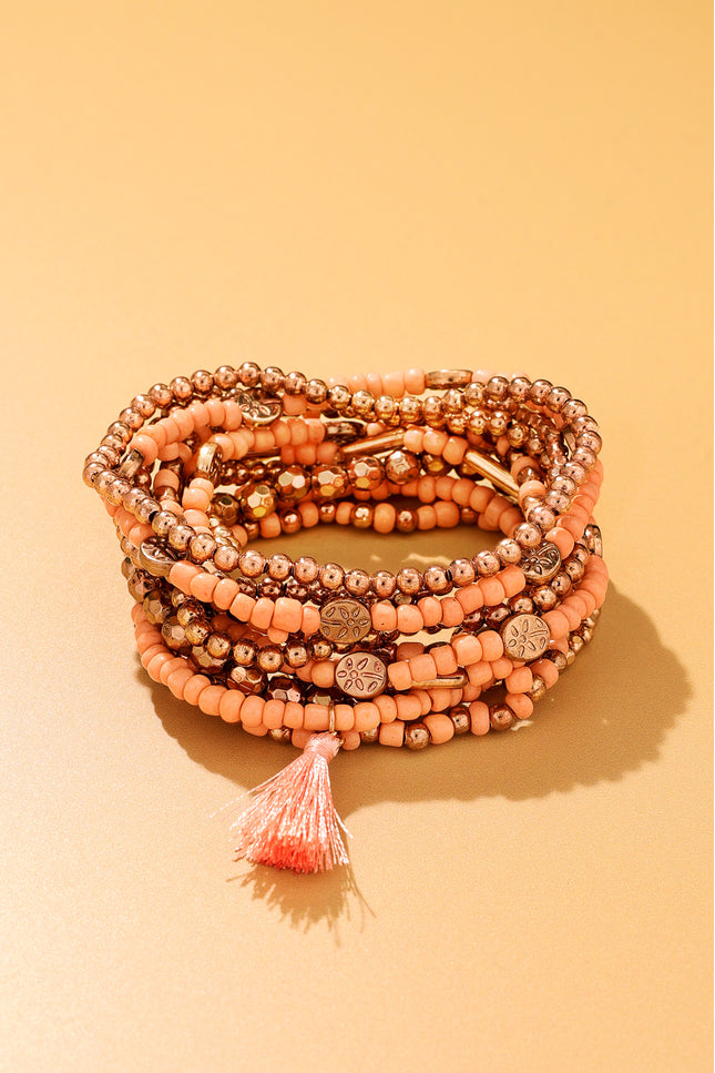 Peach Blossom Beaded Bracelet