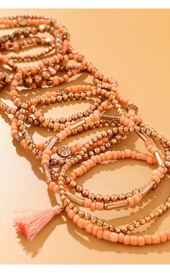 Peach Blossom Beaded Bracelet