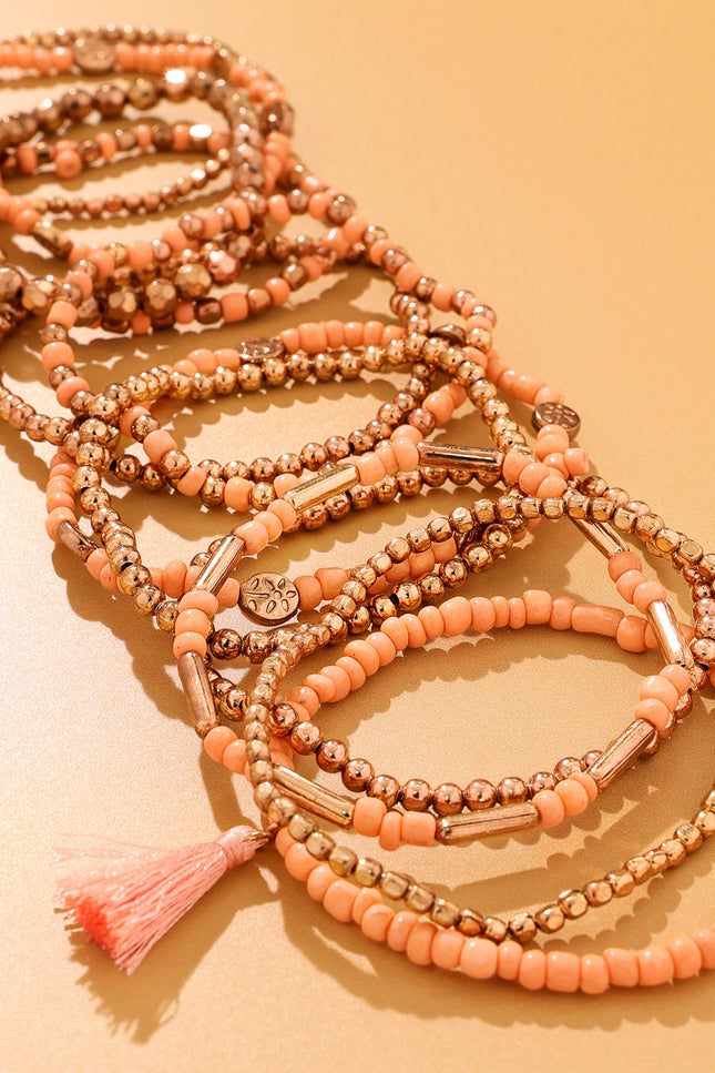 Peach Blossom Beaded Bracelet