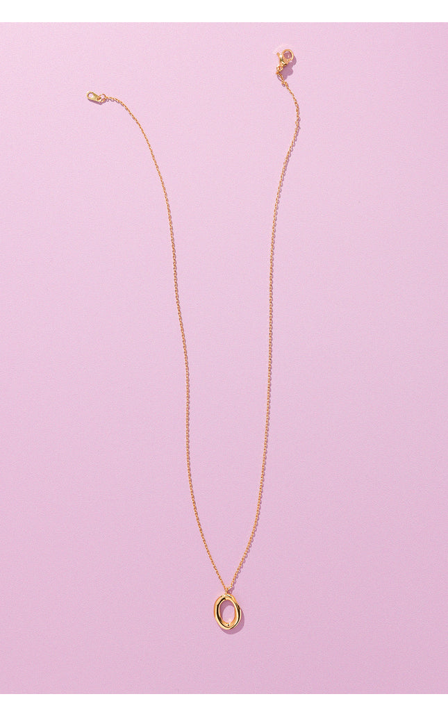 18K Gold Plated  Circle Pendant Necklace