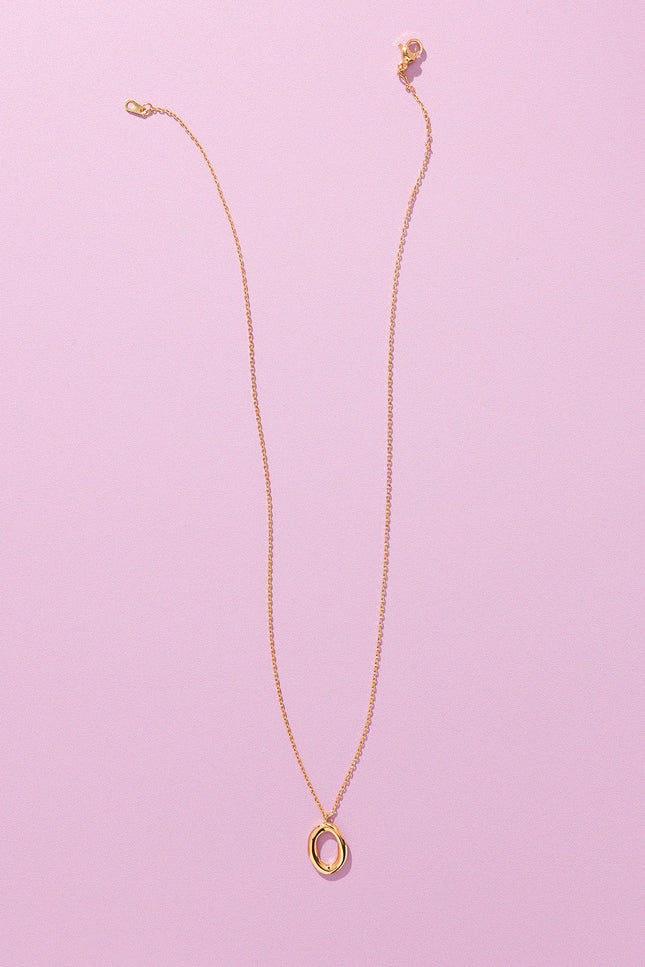 18K Gold Plated  Circle Pendant Necklace