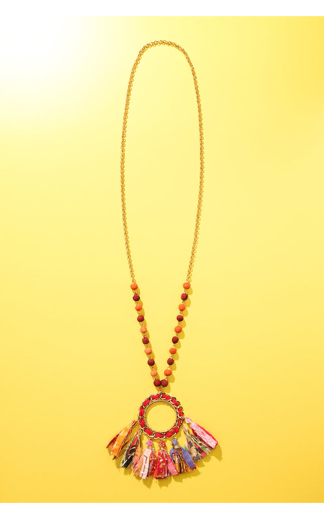 Sunburst Tassel Necklace