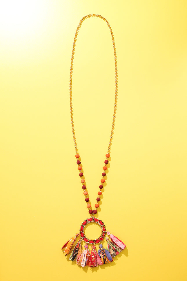 Sunburst Tassel Necklace