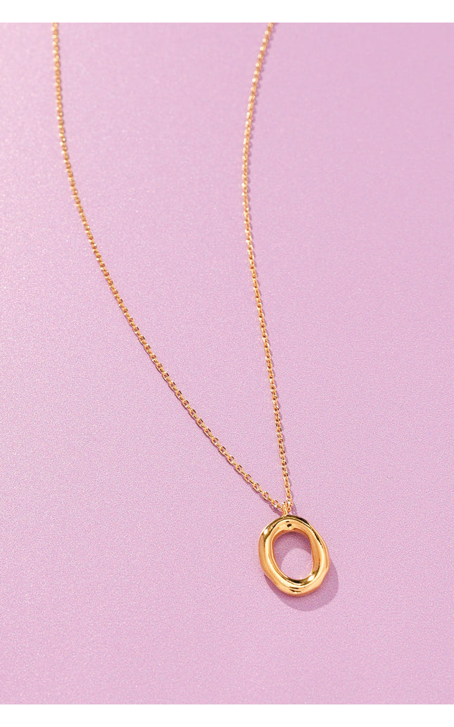 18K Gold Plated  Circle Pendant Necklace