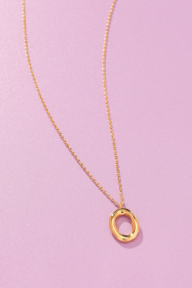 18K Gold Plated  Circle Pendant Necklace