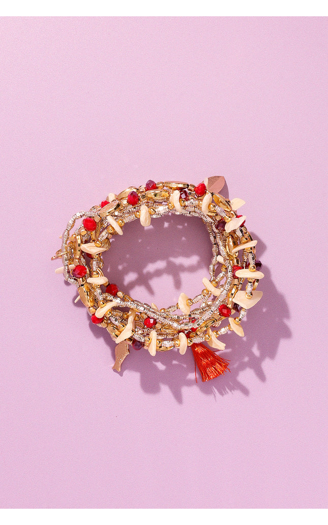 Coral Charm Bracelet