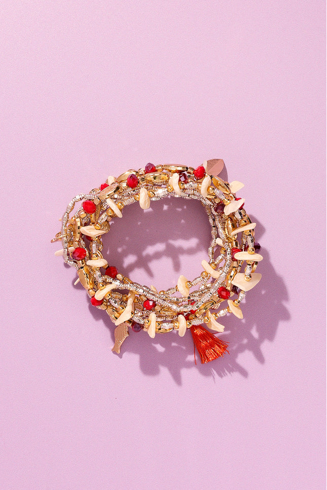 Coral Charm Bracelet