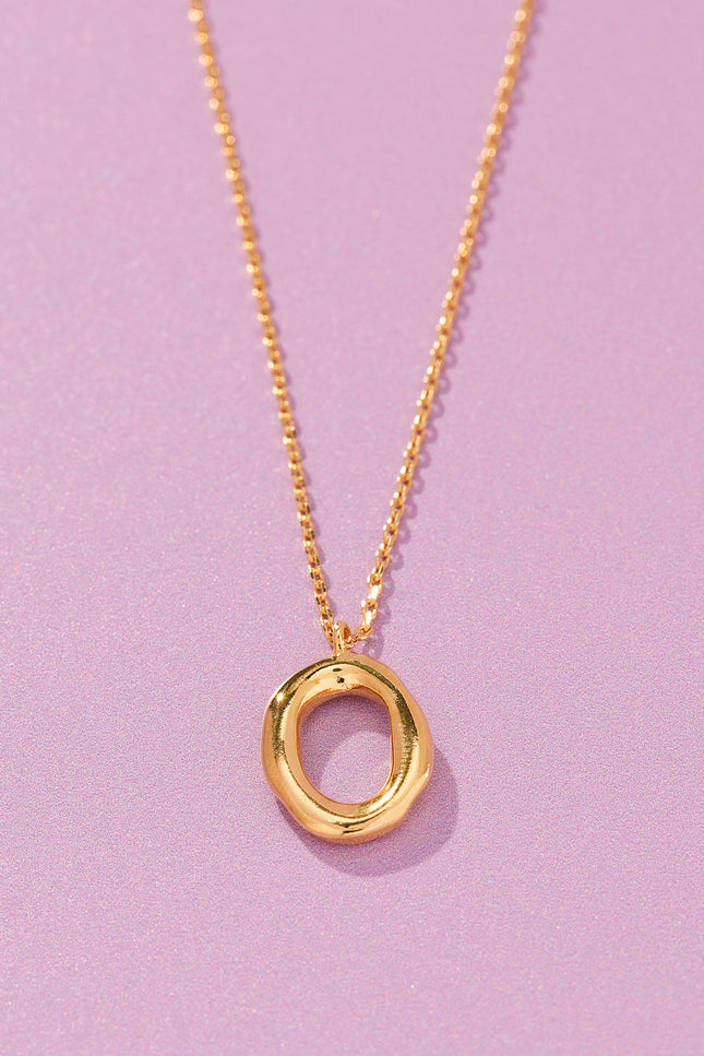 18K Gold Plated  Circle Pendant Necklace