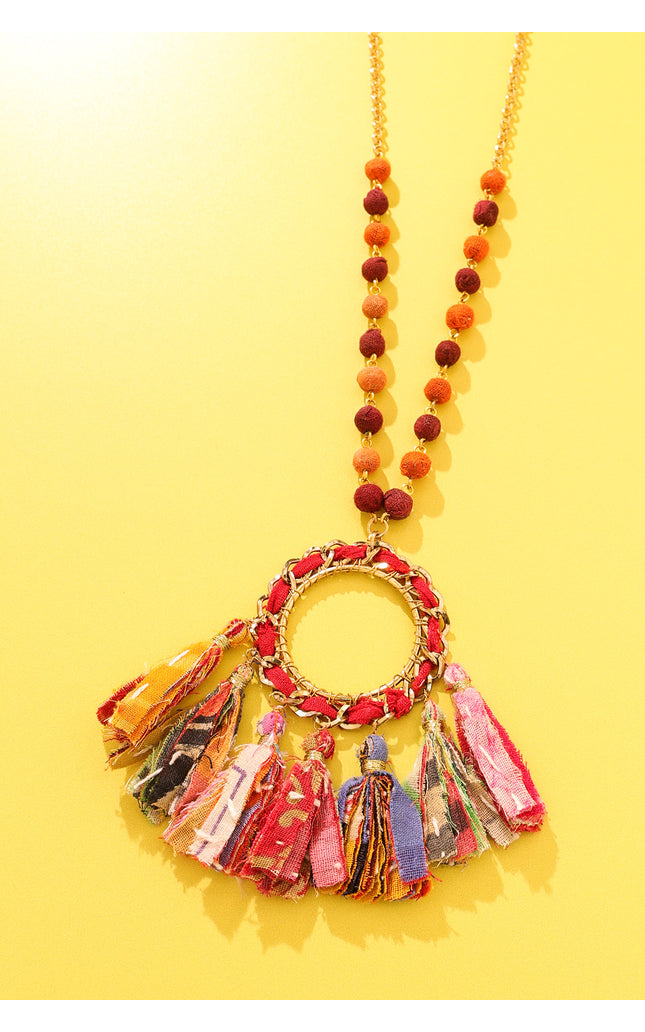 Sunburst Tassel Necklace