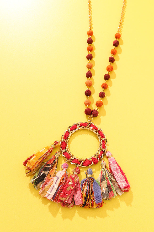 Sunburst Tassel Necklace
