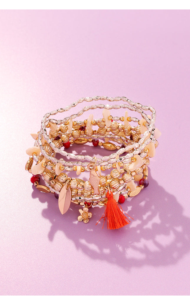 Coral Charm Bracelet