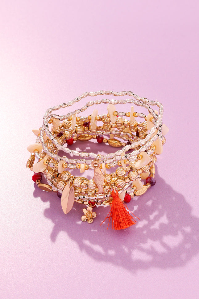 Coral Charm Bracelet