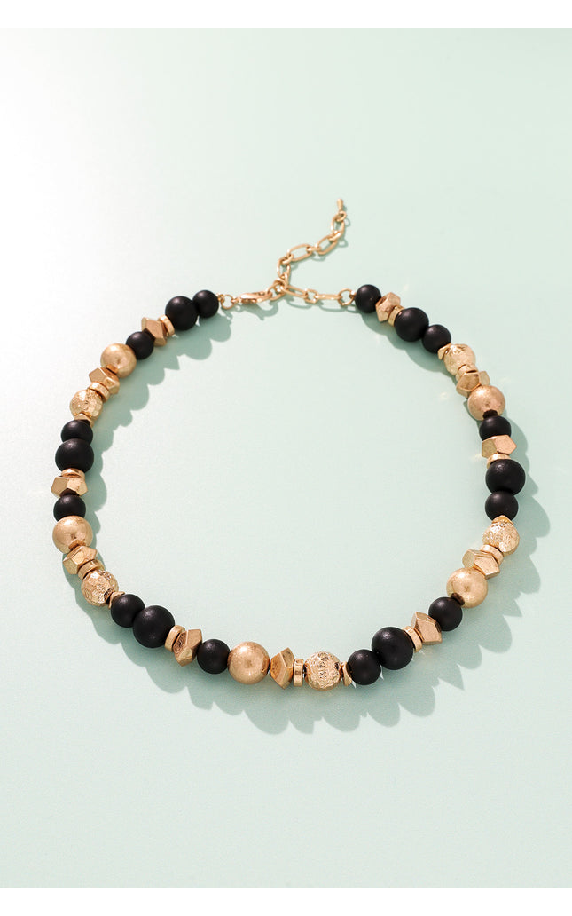 Ebony Gold Beaded Necklace