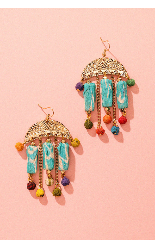 Semicircle Frame Dangle Earrings