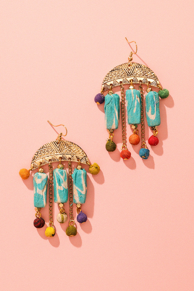 Semicircle Frame Dangle Earrings