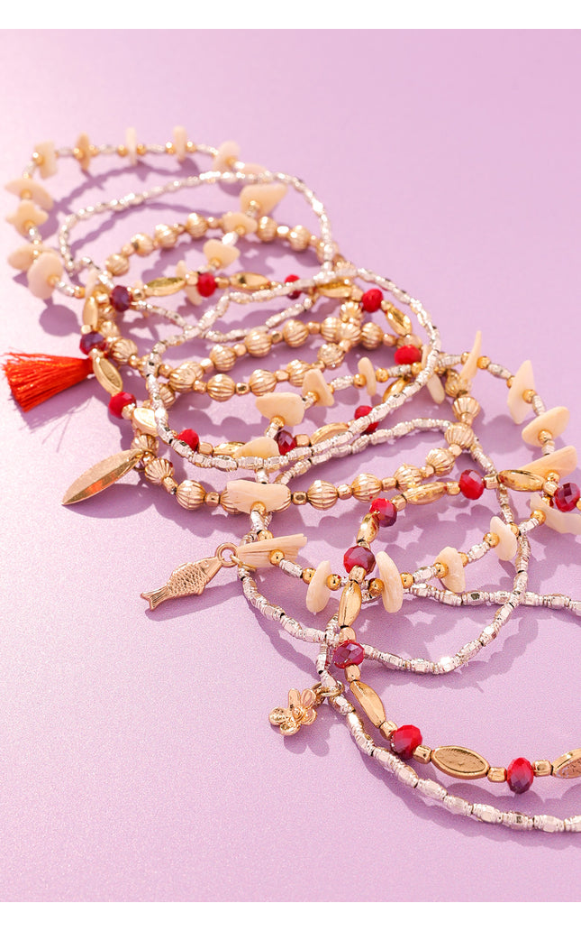Coral Charm Bracelet