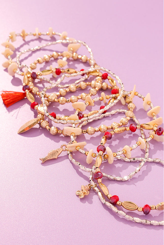 Coral Charm Bracelet