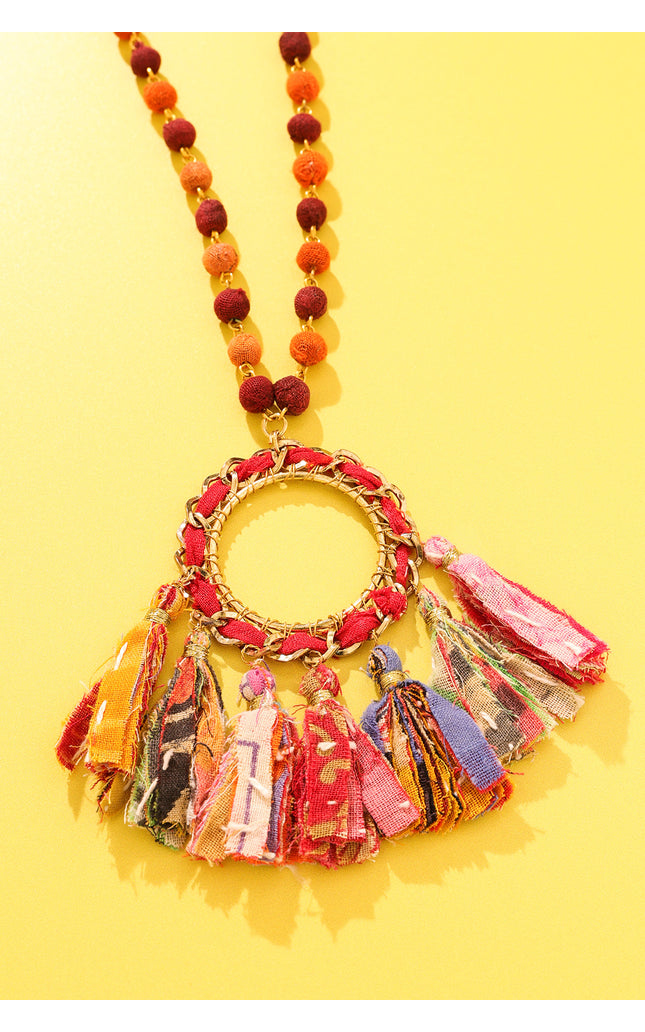 Sunburst Tassel Necklace